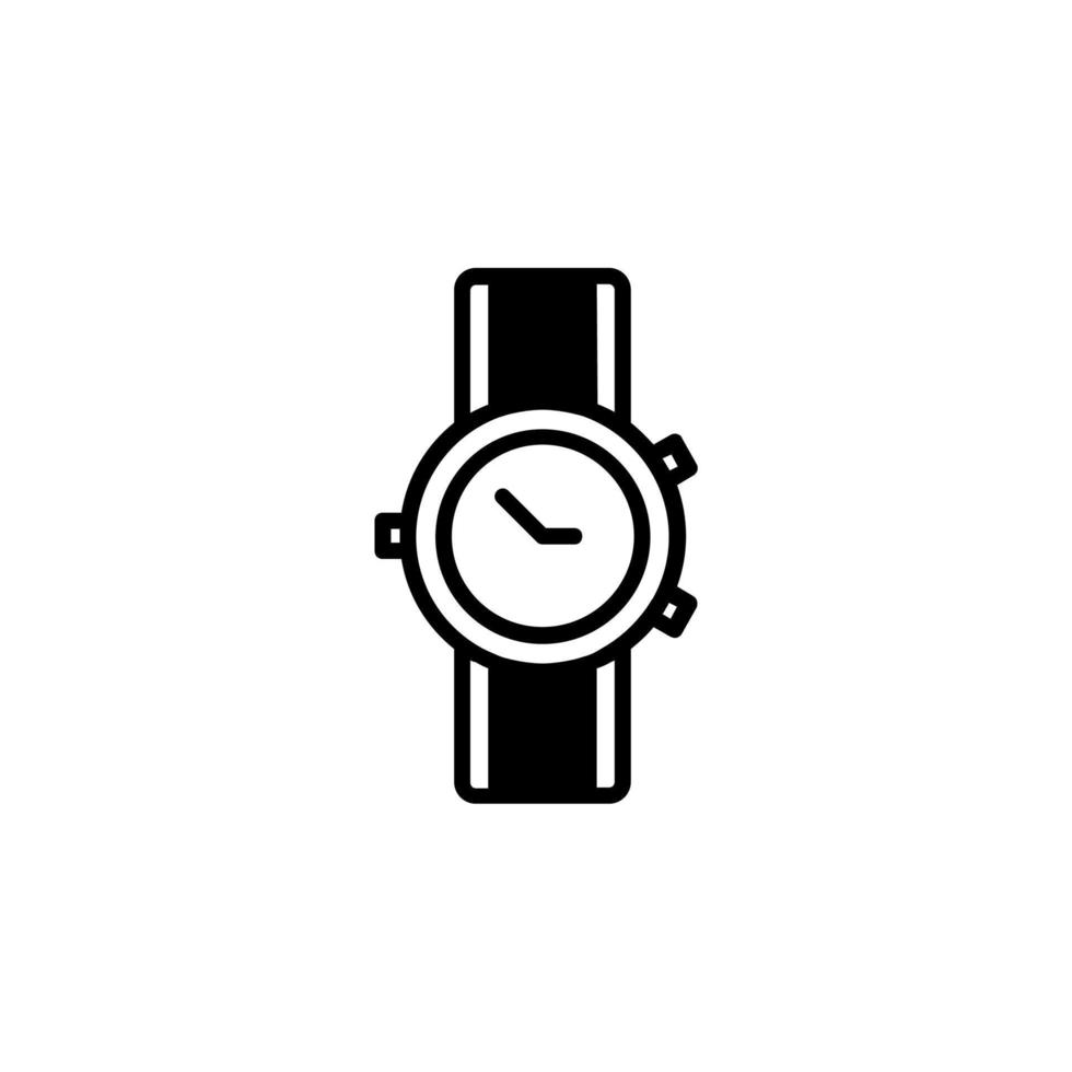 horloge, polshorloge, klok, tijd ononderbroken lijn pictogram vector illustratie logo sjabloon. geschikt voor vele doeleinden.