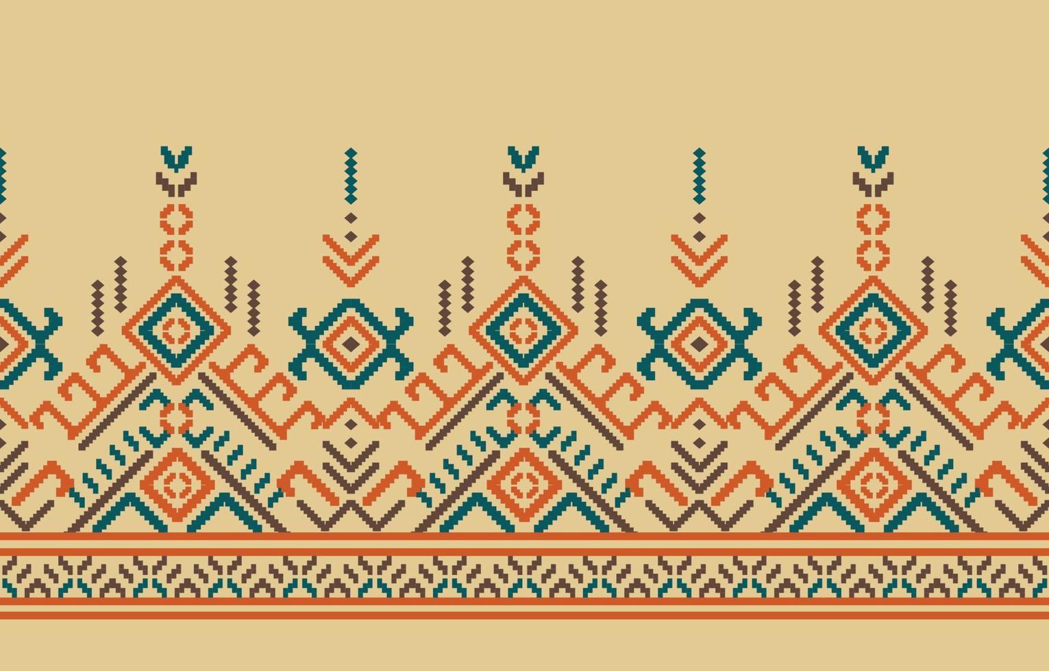 mooie etnische geometrische textiel grens ornament. handgemaakte borduurstijl Azië, Oezbeekse, Marokkaanse navajo, Indiase, Azteekse, Peruaanse, Turkije patronen. een motief vintage rand is naadloos voor mode. vector