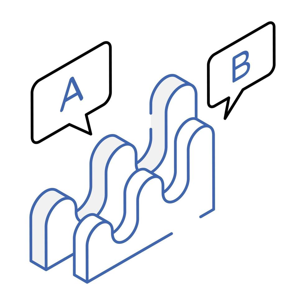 een vlakdiagram in bewerkbaar isometrisch pictogram vector