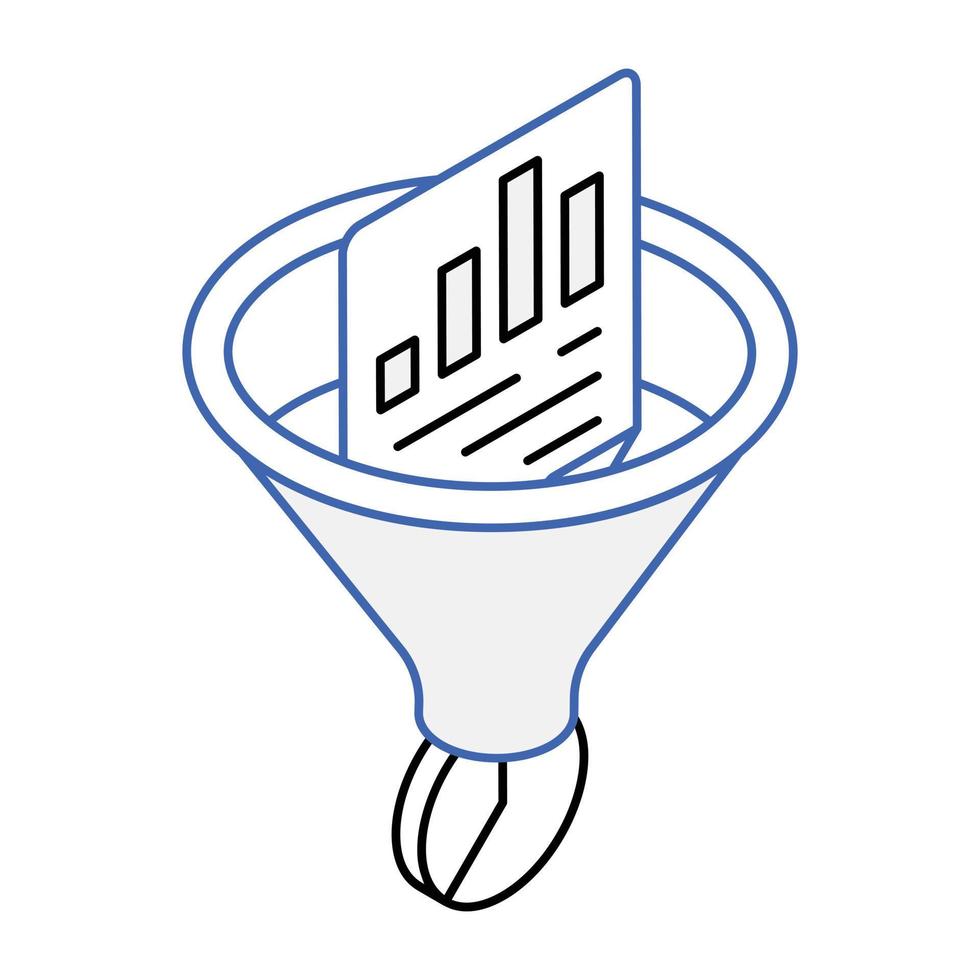 een grafiek plot isometrisch pictogram vector