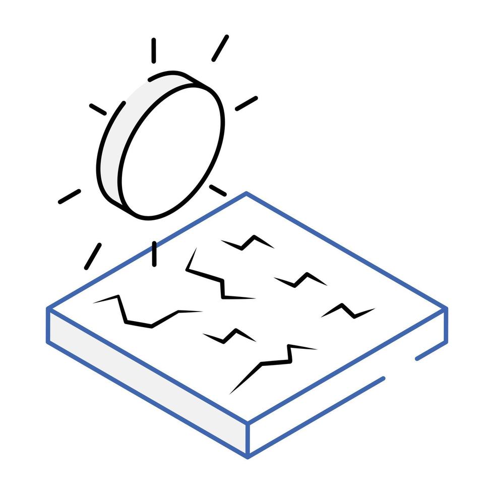 een heet land in bewerkbaar isometrisch pictogram vector