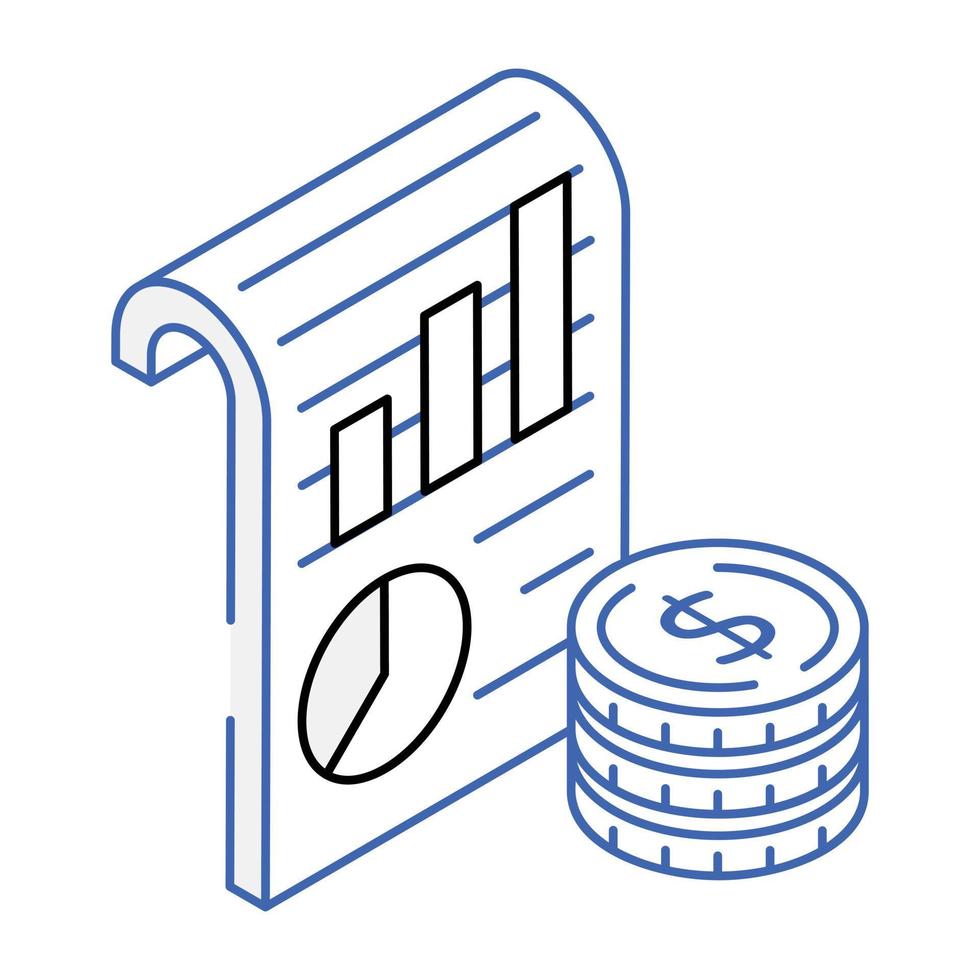 een grafiek plot isometrisch pictogram vector