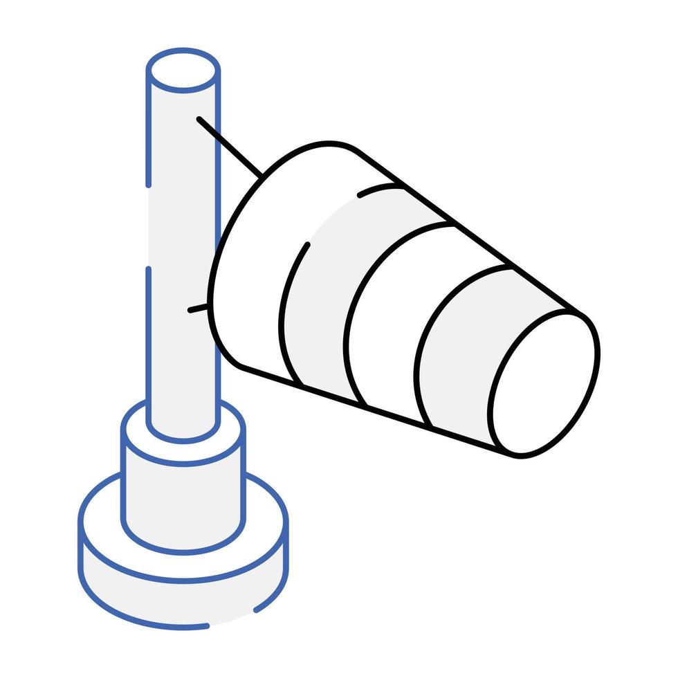 een icoon van windzak isometrisch ontwerp vector