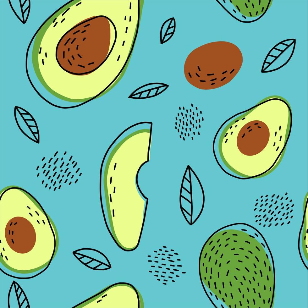 avocado-krabbelpatroon vector