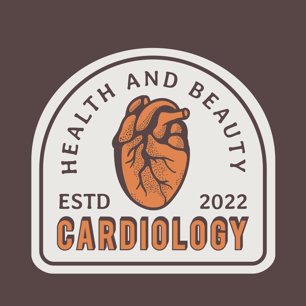 vintage stijl hart orgel logo afbeelding vector