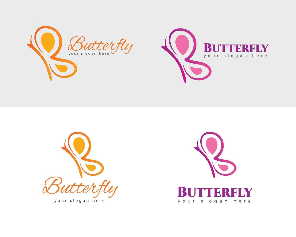 letter b vlinder logo sjabloon vector