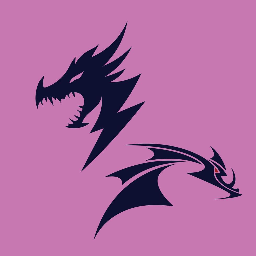 draak logo vector ontwerp