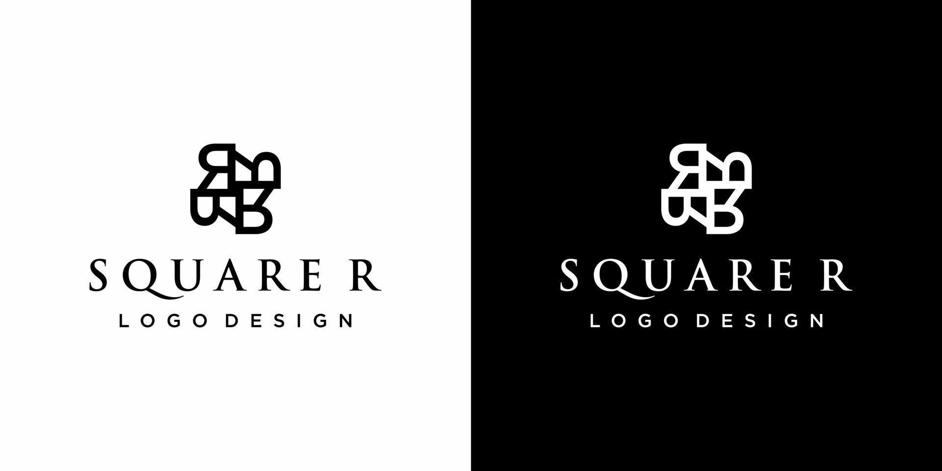 letter r vorm luxe logo ontwerp op zwart-witte achtergrond. vector