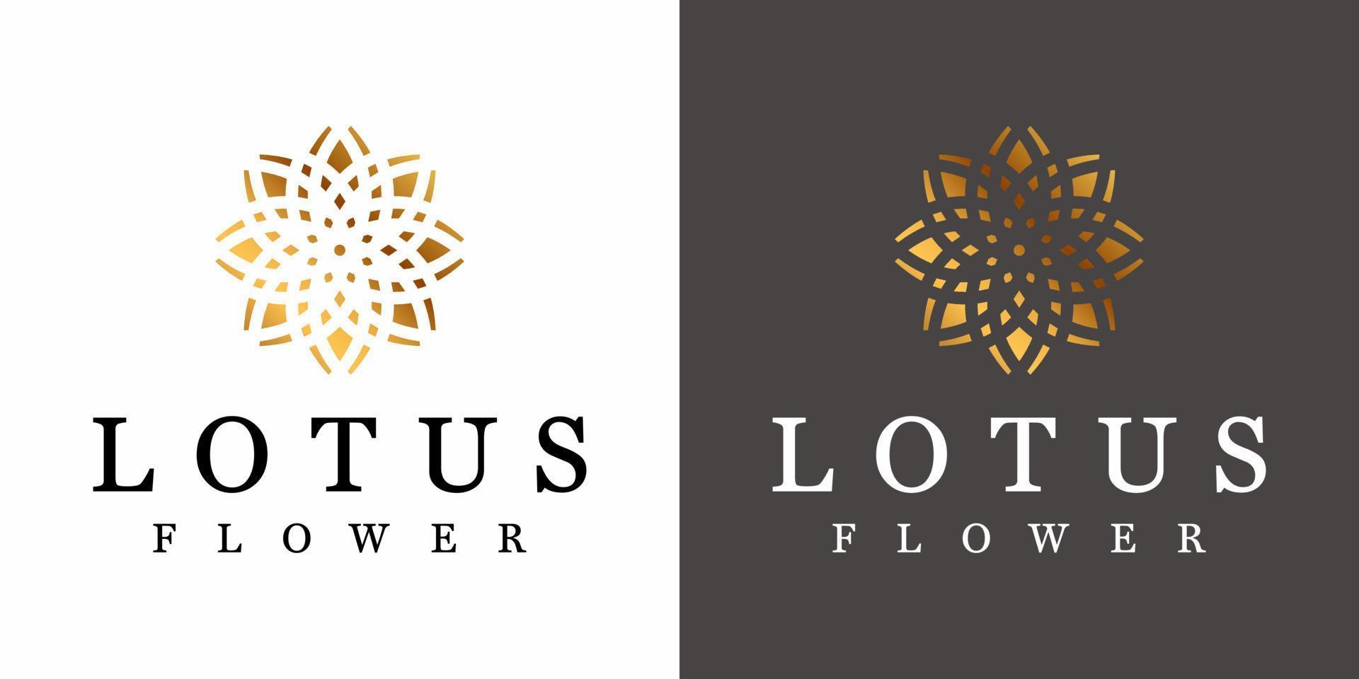 lotus logo-ontwerp in gouden kleur. vector