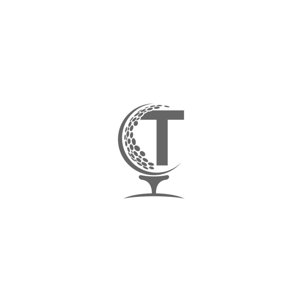 letter t en golfbal pictogram logo ontwerp vector