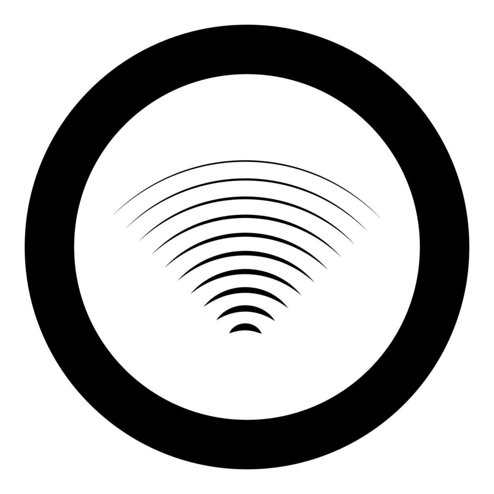 radiogolf draadloos pictogram in cirkel ronde zwarte kleur vector illustratie afbeelding solide overzichtsstijl