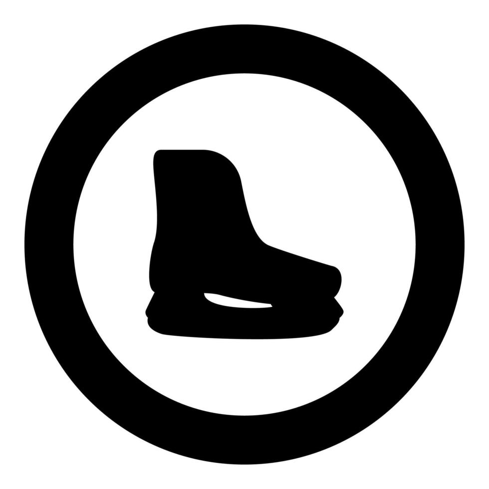 schaatsen sport hockey boot kunstschaatsen winter ijsbaan uitrusting schoeisel pictogram in cirkel ronde zwarte kleur vector illustratie afbeelding solide overzicht stijl