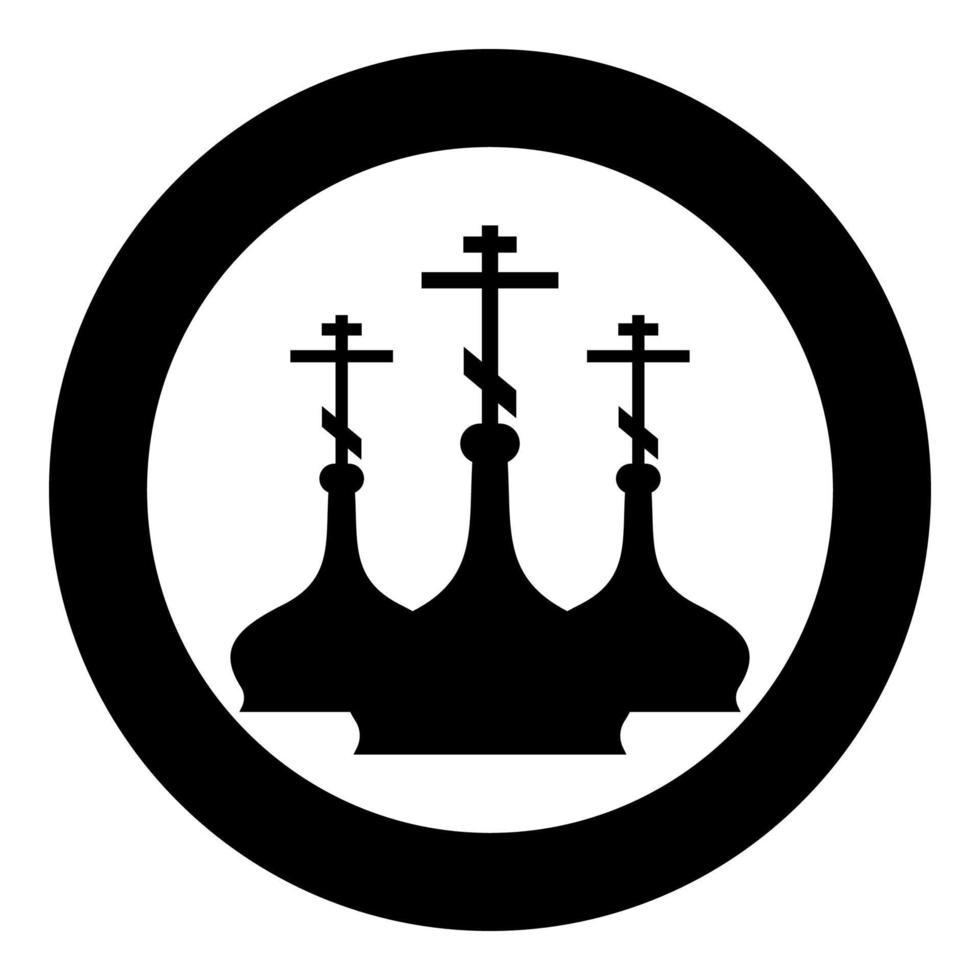 koepel van het kerkpictogram in cirkel ronde zwarte kleur vector illustratie afbeelding solide overzichtsstijl