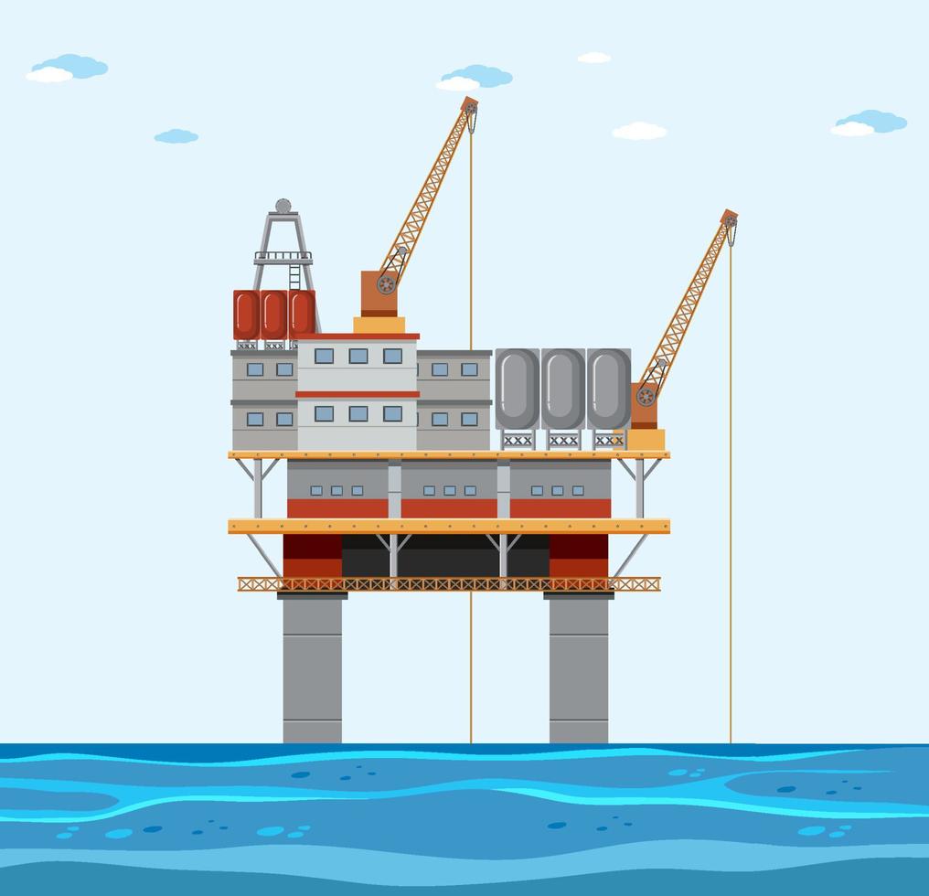 olieplatform of booreiland geïsoleerd vector