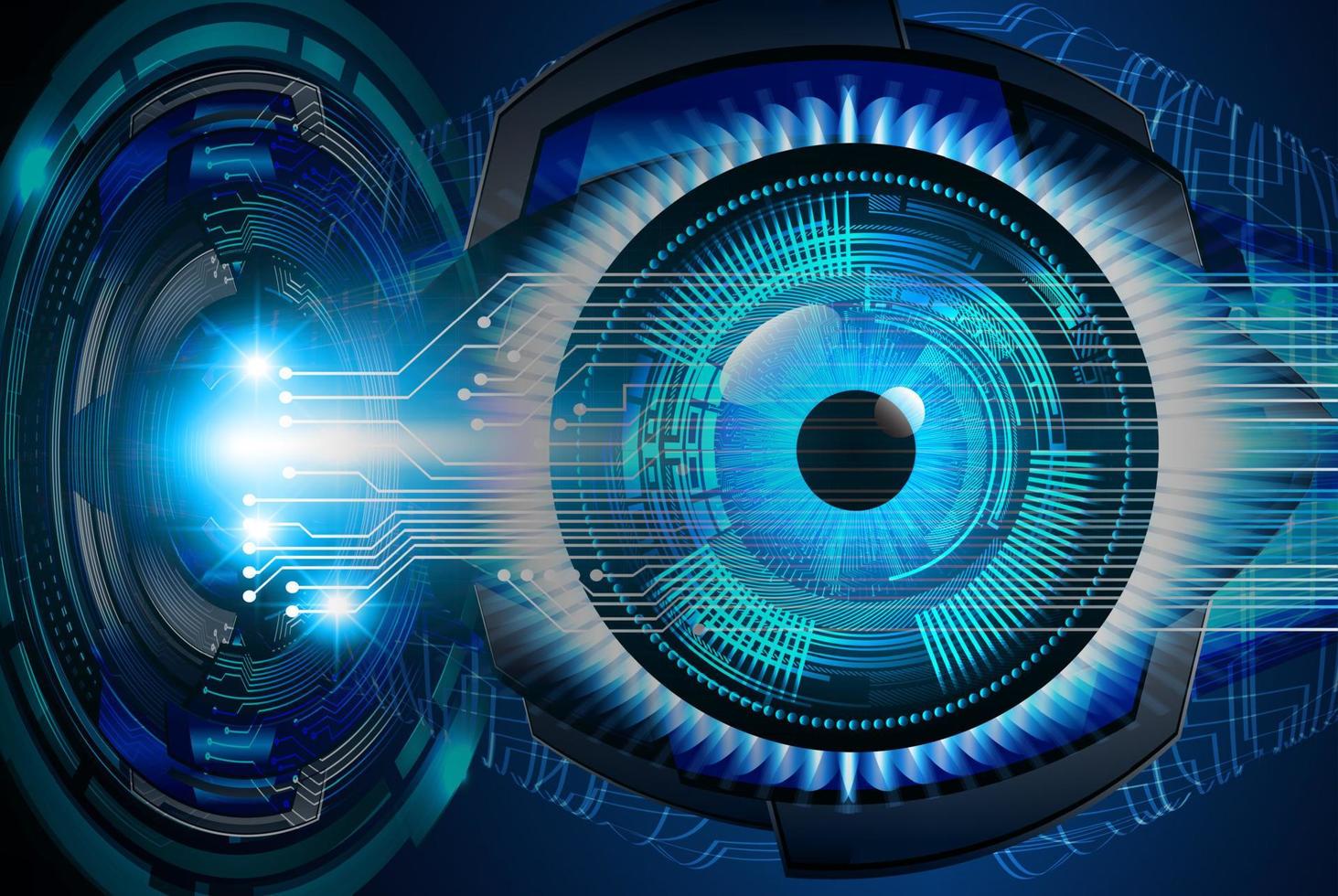 eye cyber circuit toekomstige technologie concept achtergrond vector