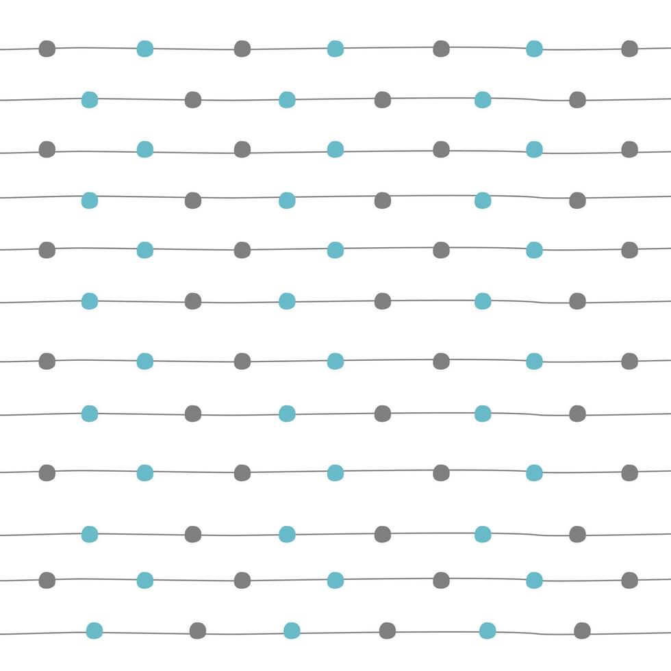 leuke patroonstreeplijn met grijze en blauwe polkadots. vector