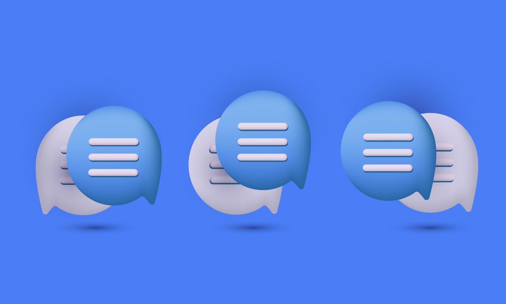 3D render bubble chat pictogram illustratie geïsoleerd vector