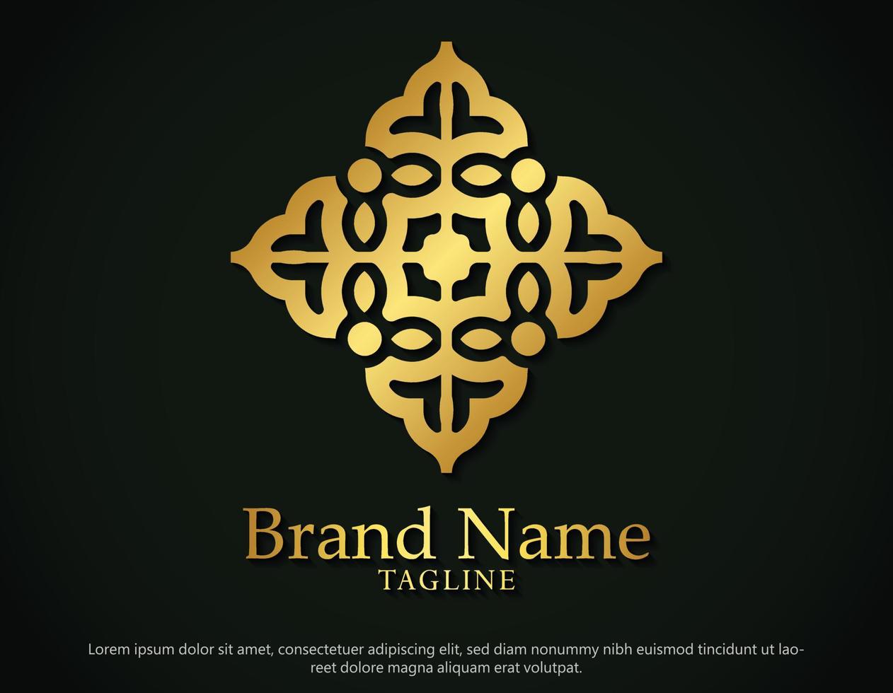 luxe ornament stijl lijntekeningen logo vector