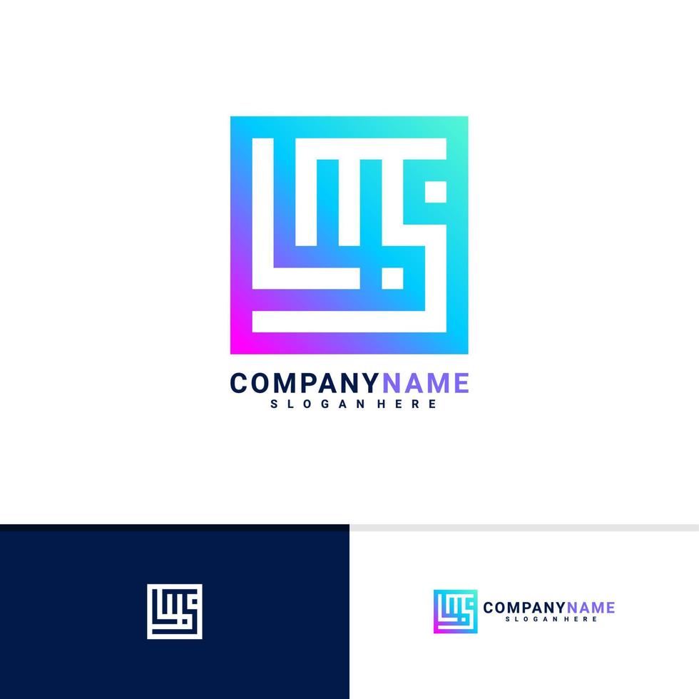 eerste lms-logo vectorsjabloon, creatieve lms-logo-ontwerpconcepten vector