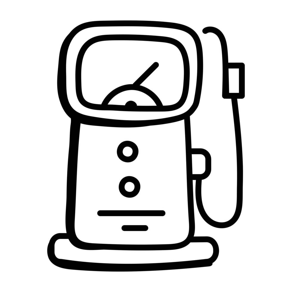 download premium doodle icoon van benzinepomp vector