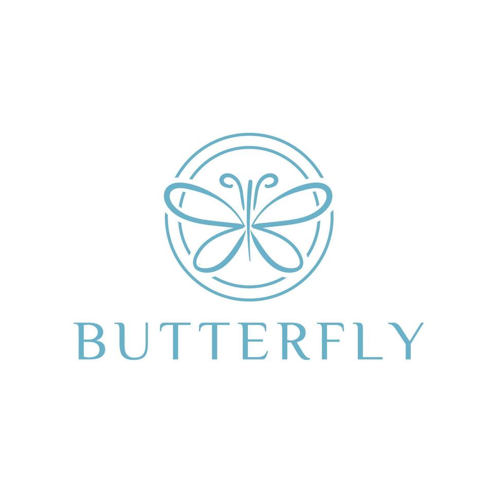 abstract vlinder monoline logo vector