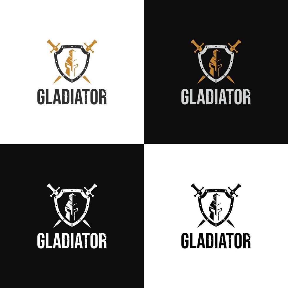 gladiator schild zwaard logo vector