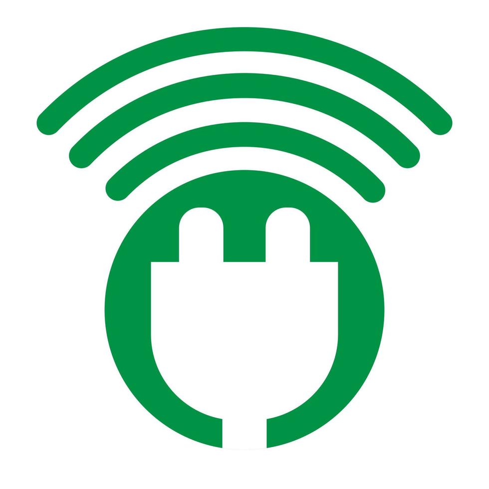 wi-fi power jack-pictogram. wi-fi stekker vector pictogram overzicht voor logo ontwerp op witte achtergrond