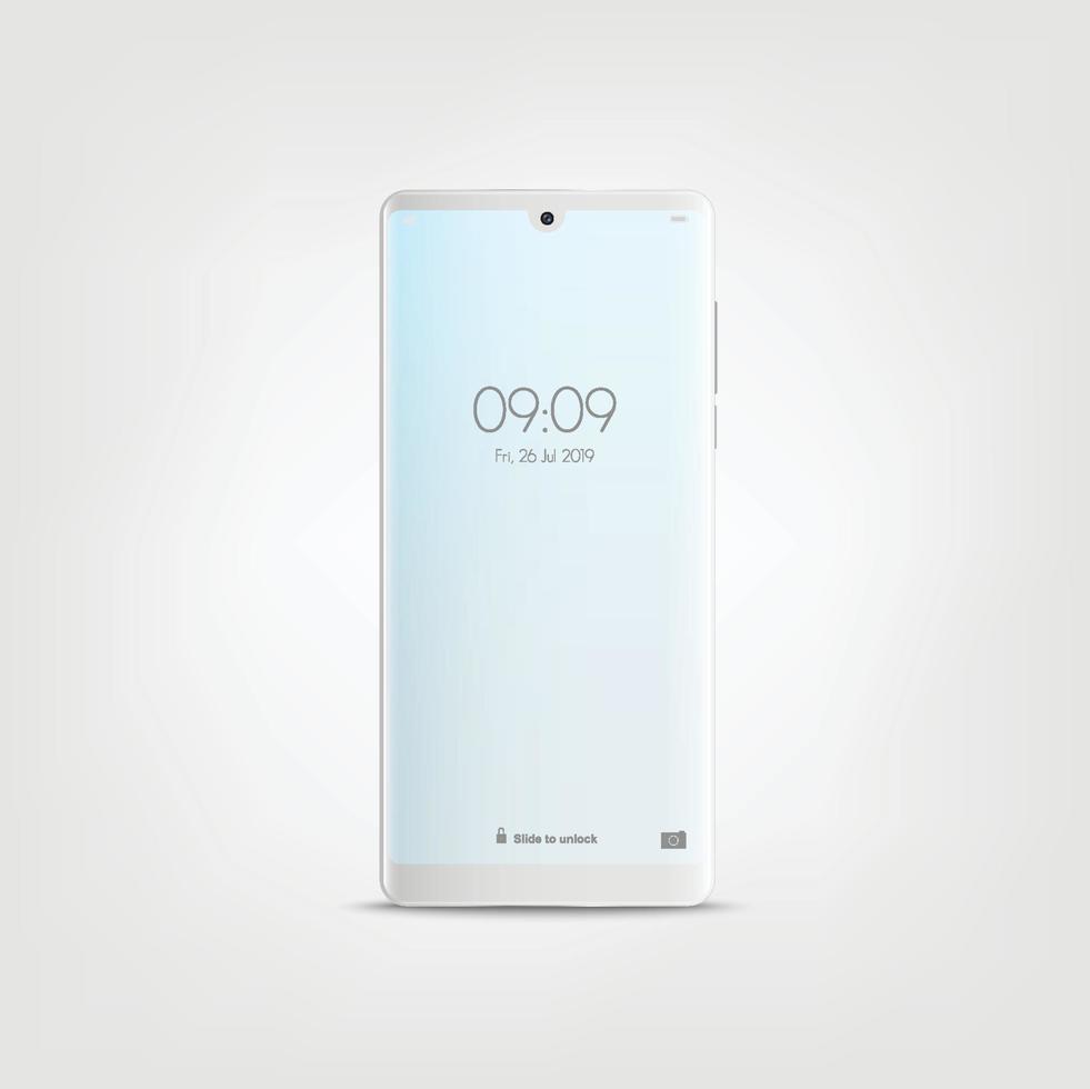 nieuwe realistische mobiele witte smartphone moderne stijl. vector smartphone geïsoleerd op een witte achtergrond.