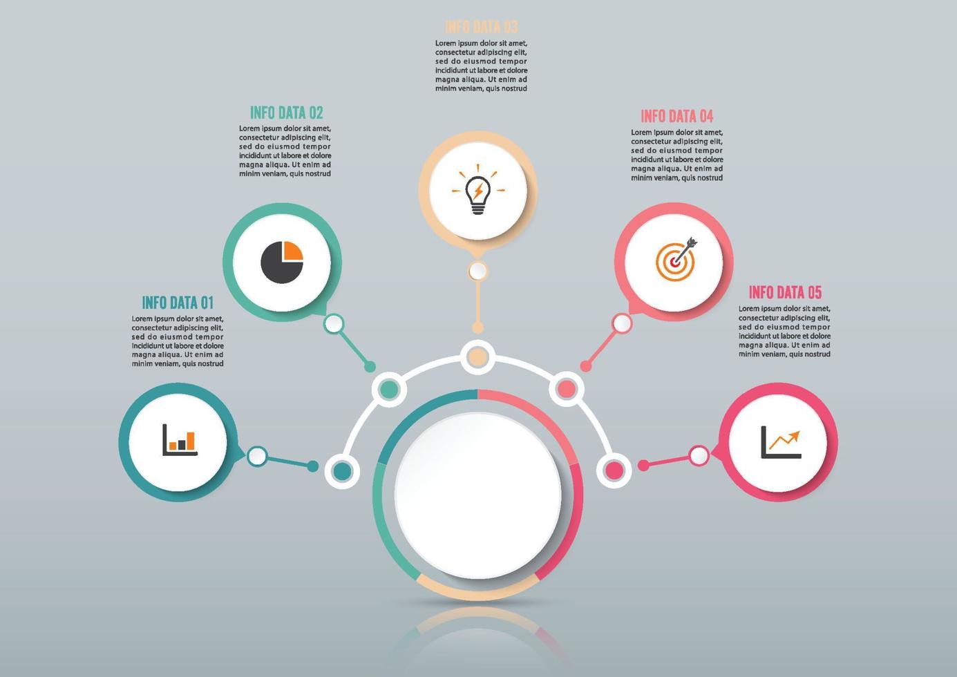 abstracte infographics nummer opties sjabloon. vectorillustratie. kan worden gebruikt voor workflowlay-out, diagram, zakelijke stapopties, banner, webdesign. visualisatie van zakelijke gegevens. proces grafiek. vector