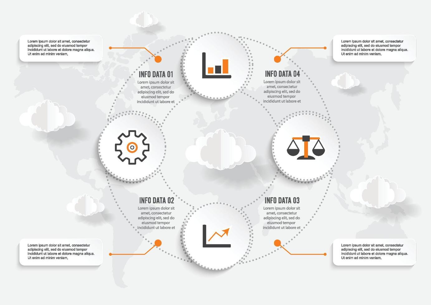 wereldkaart illustratie infographics geometrische concept vector ontwerpsjabloon.