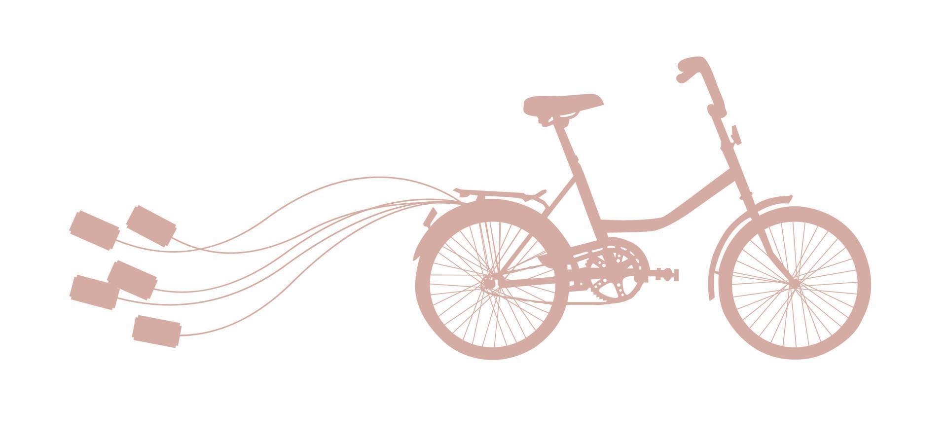 vectorillustratie met retro trouwfiets vector