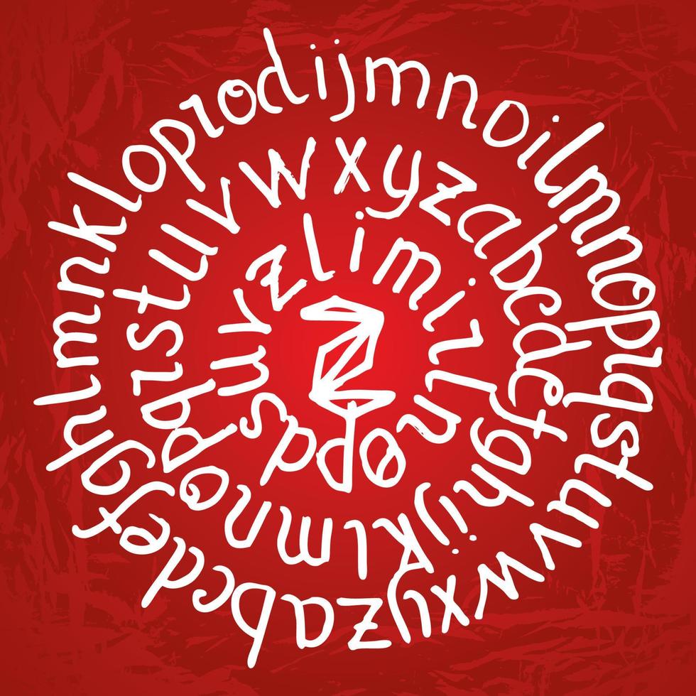 abstracte ronde letters op rode achtergrond met kleurovergang met textuur. vector