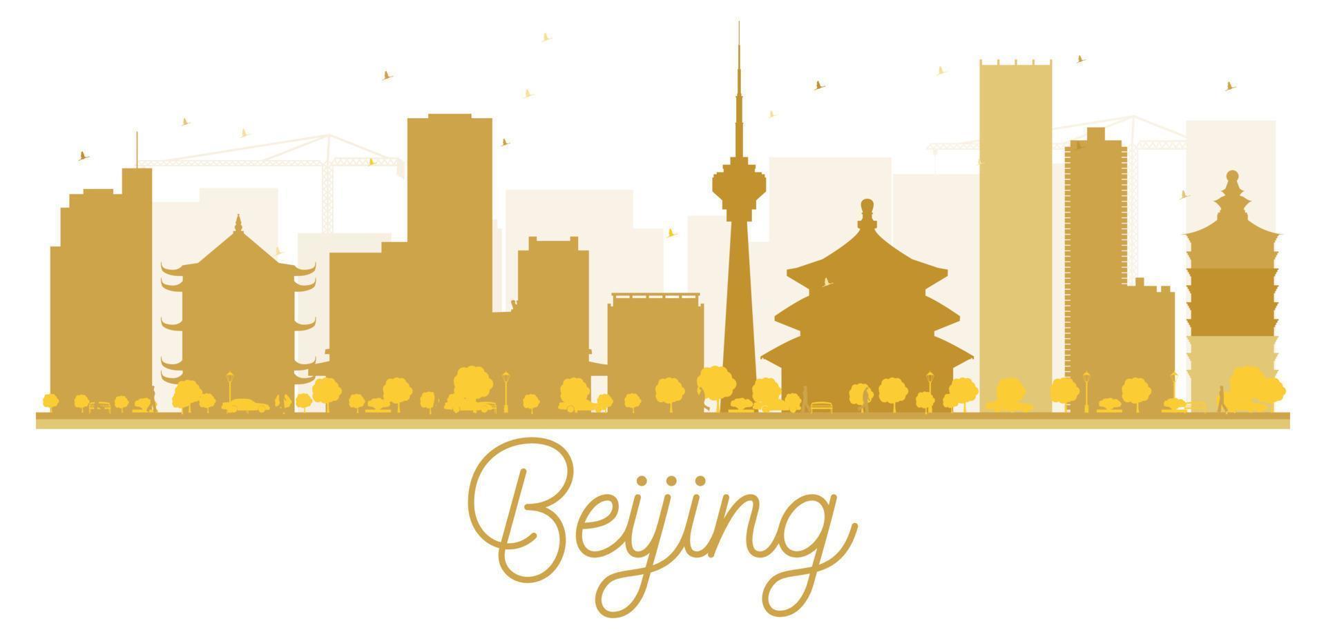 beijing stad skyline gouden silhouet. vector