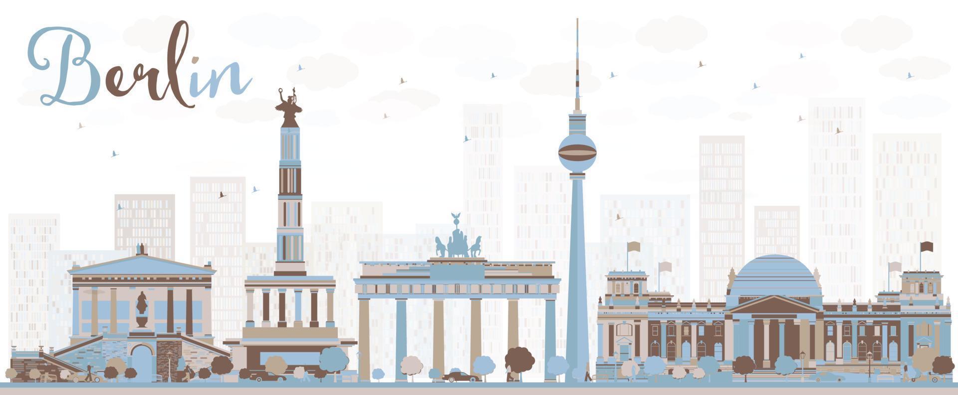 abstracte skyline van Berlijn met kleur gebouw. vector