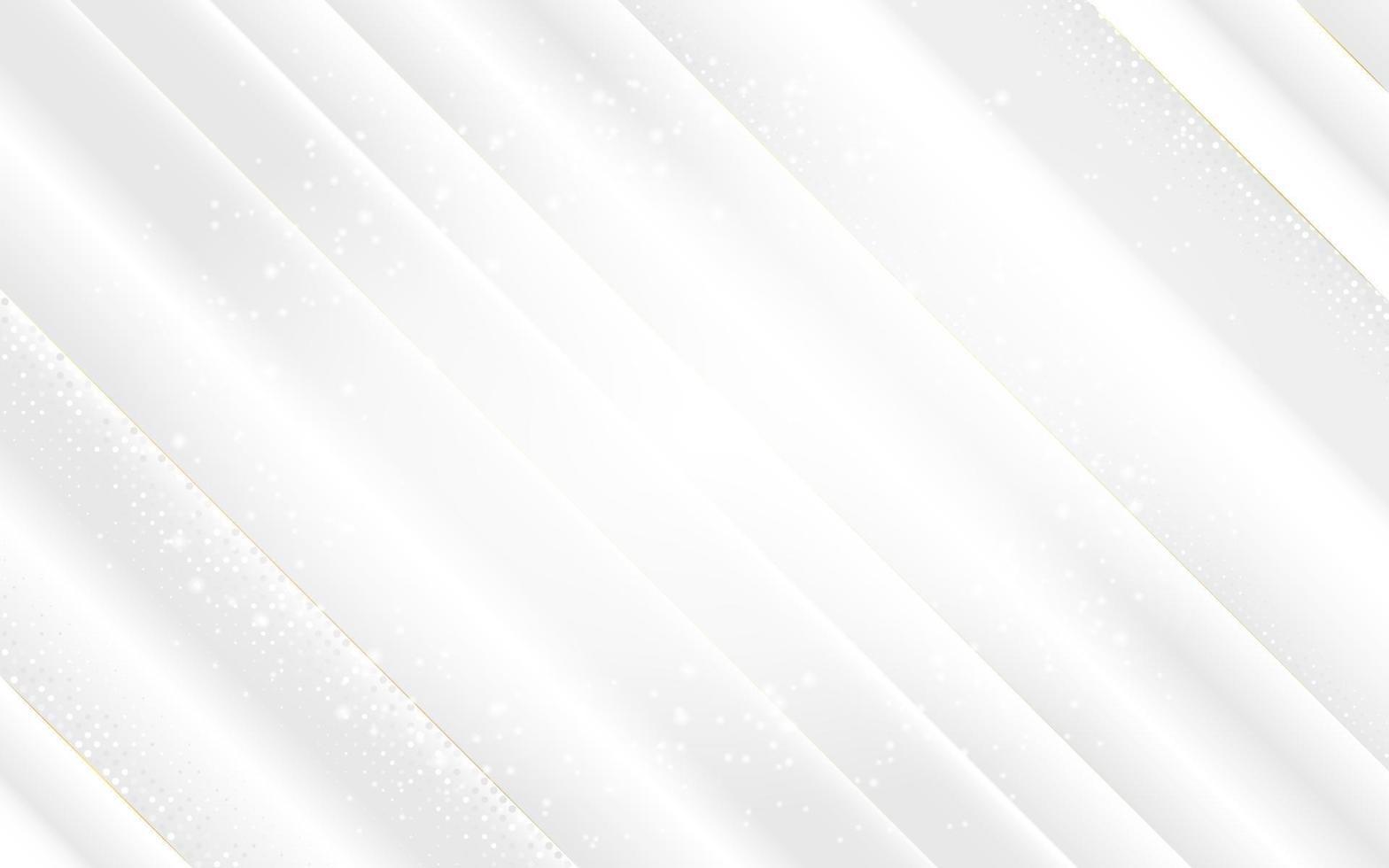 abstracte geometrische witte streepvormen met gouden licht in gradiënt witte achtergrond vector