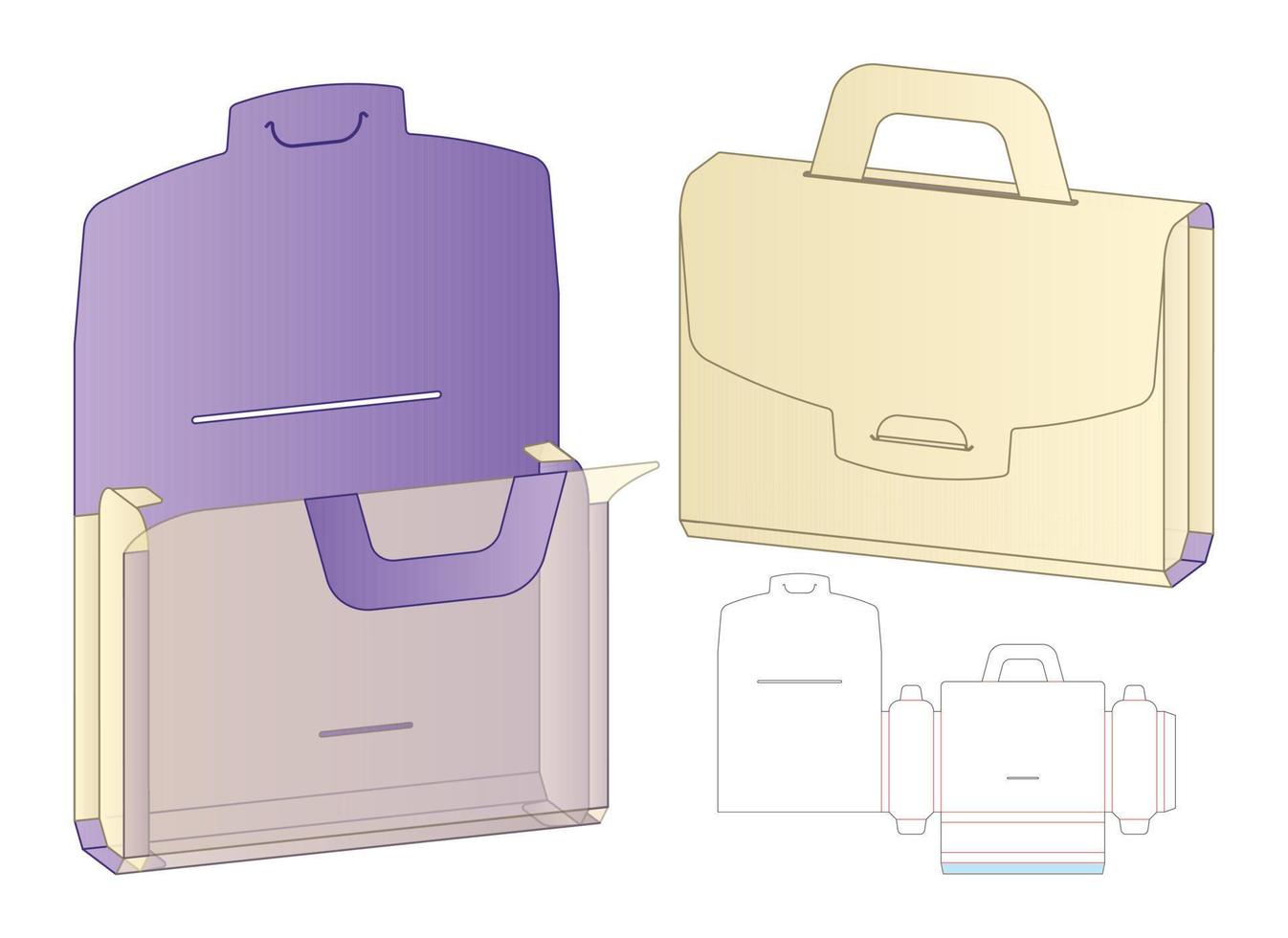 doos verpakking gestanst sjabloonontwerp. 3D-model vector