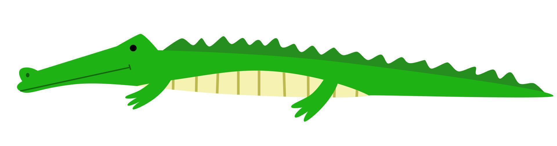 vectorillustratie van een krokodil in een vlakke stijl vector