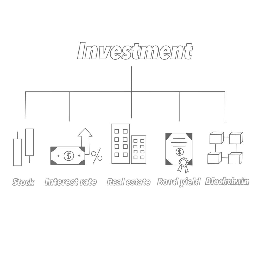 de beleggingsportefeuille. investeringsplanningsconcept. financiën beheer icoon. balans beleggen concept. vector