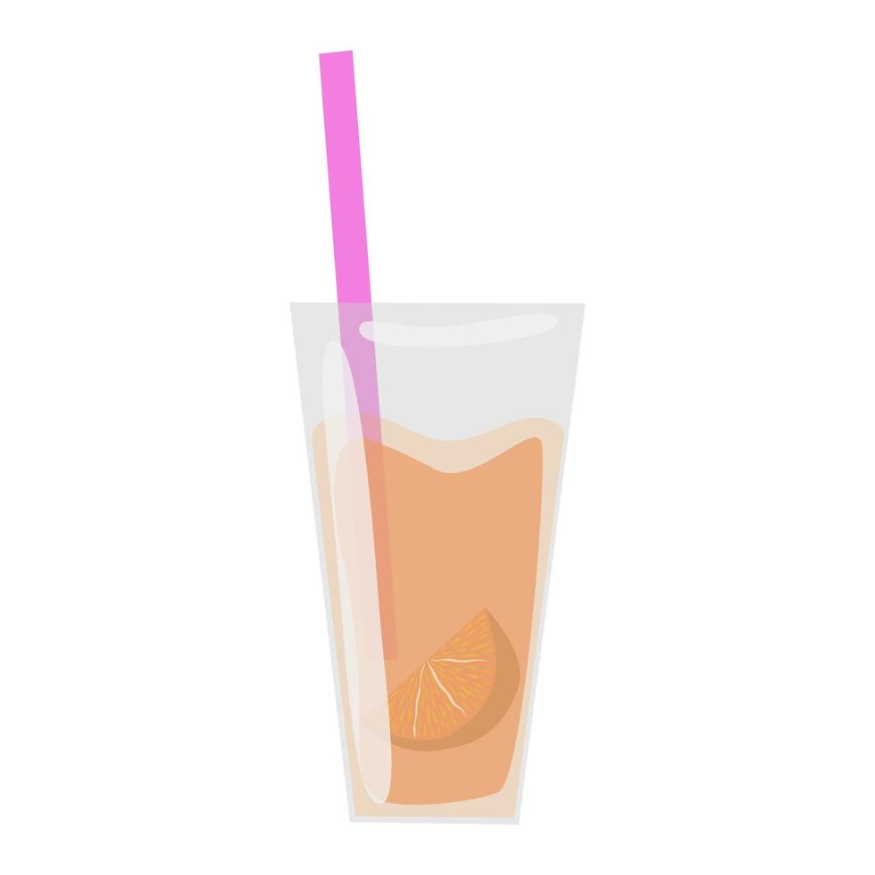 cocktail met sinaasappelschijfje vector geïsoleerde illustratie