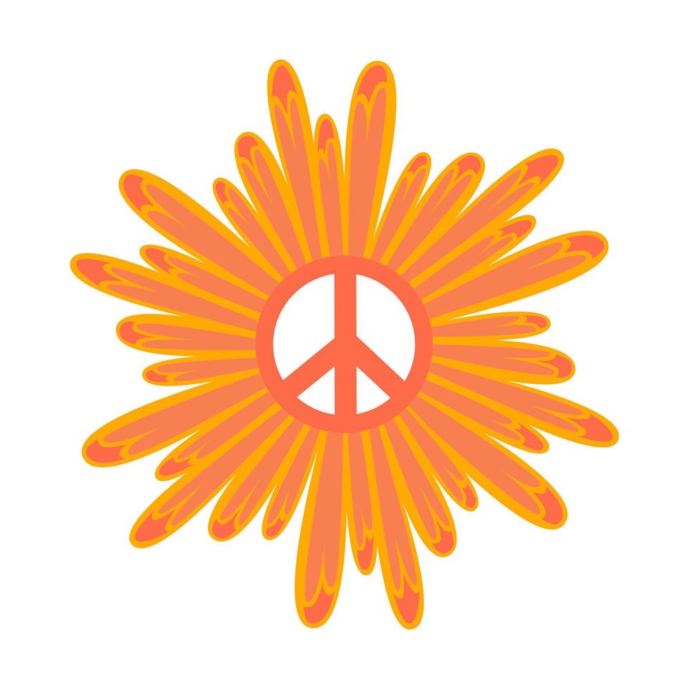 kleurrijke hippie madeliefje bloem vector geïsoleerde illustratie