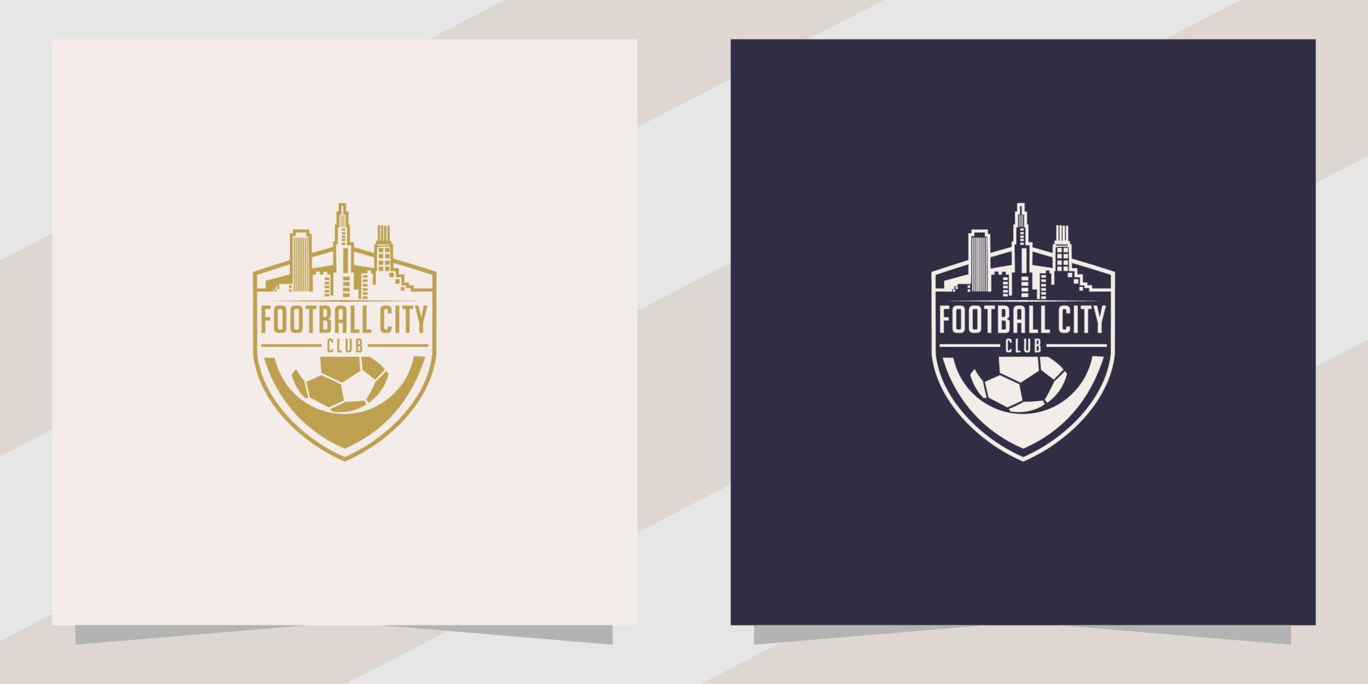 voetbal voetbal stad logo ontwerpsjabloon vector