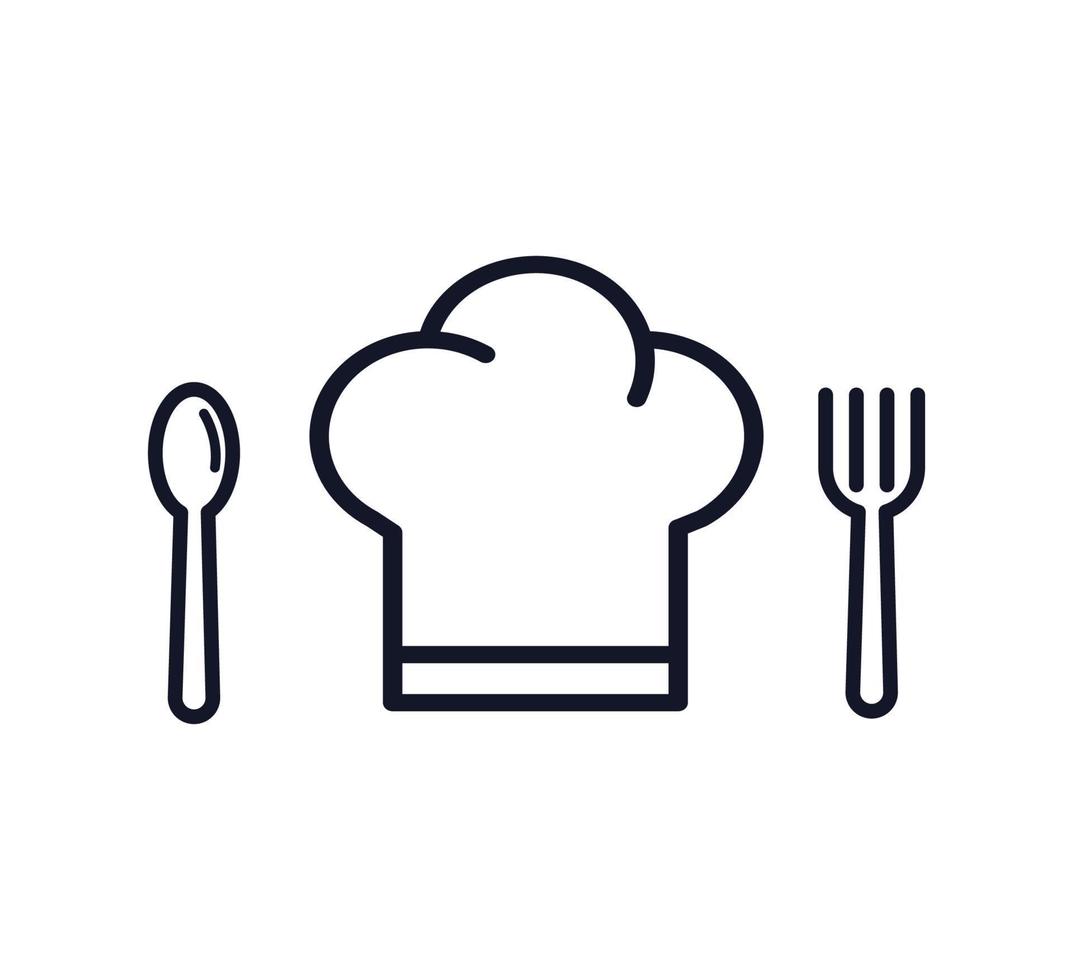 hoed chef-kok pictogram vector logo ontwerpsjabloon