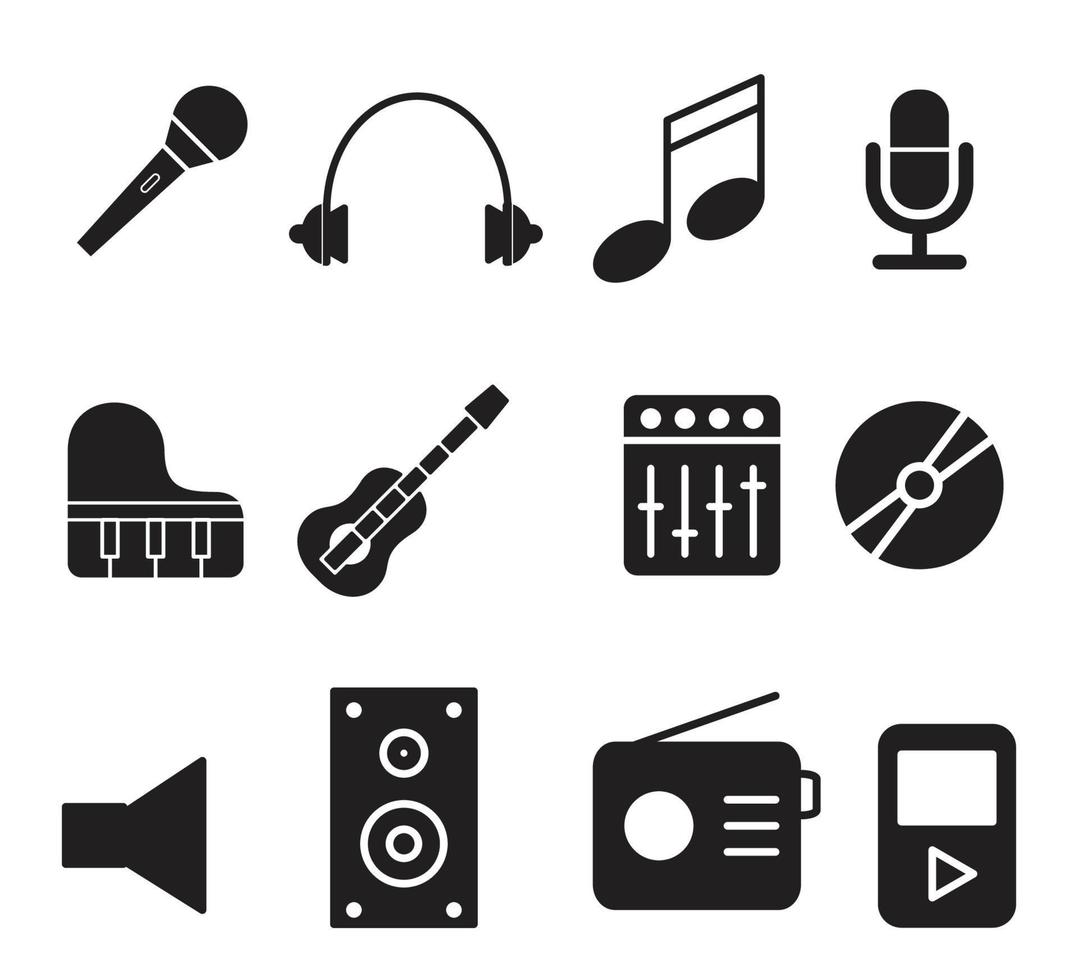 muziek pictogram vector logo ontwerpsjabloon