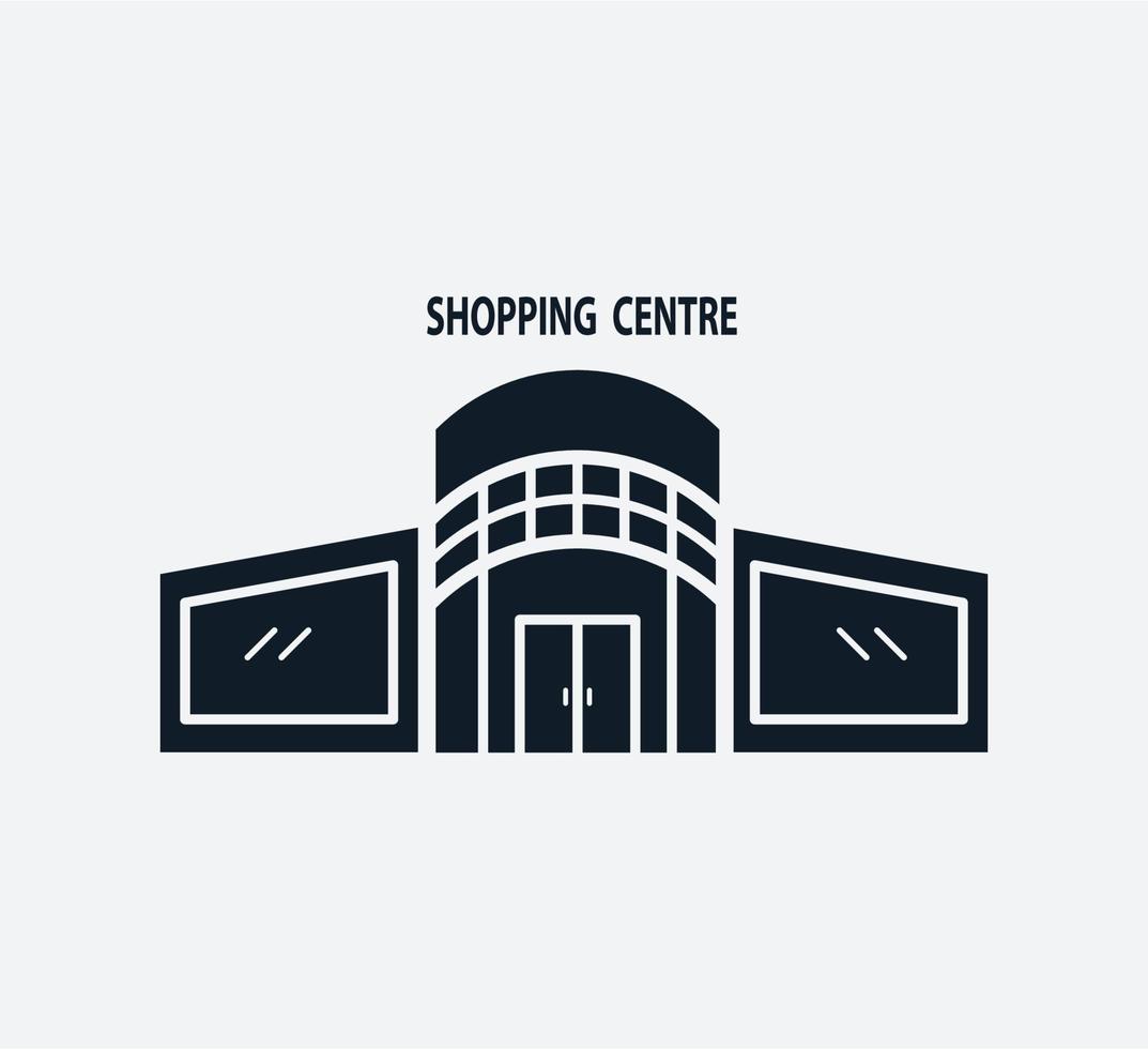 gebouw winkelcentrum pictogram vector logo ontwerp sjabloon vlakke stijl trendy