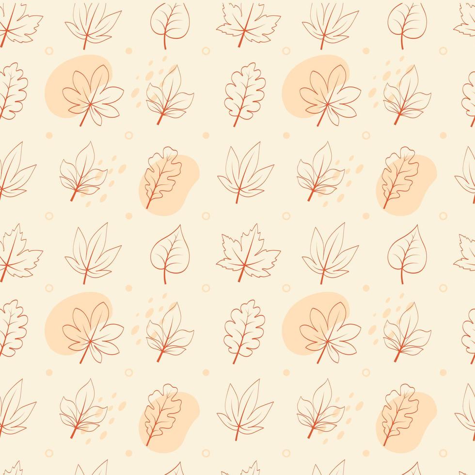 beige plat ontwerp herfst botanisch patroon vector