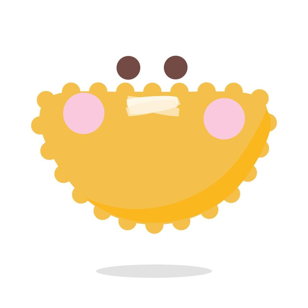 emoticon met kawaii-uitdrukking schattige emoji vector