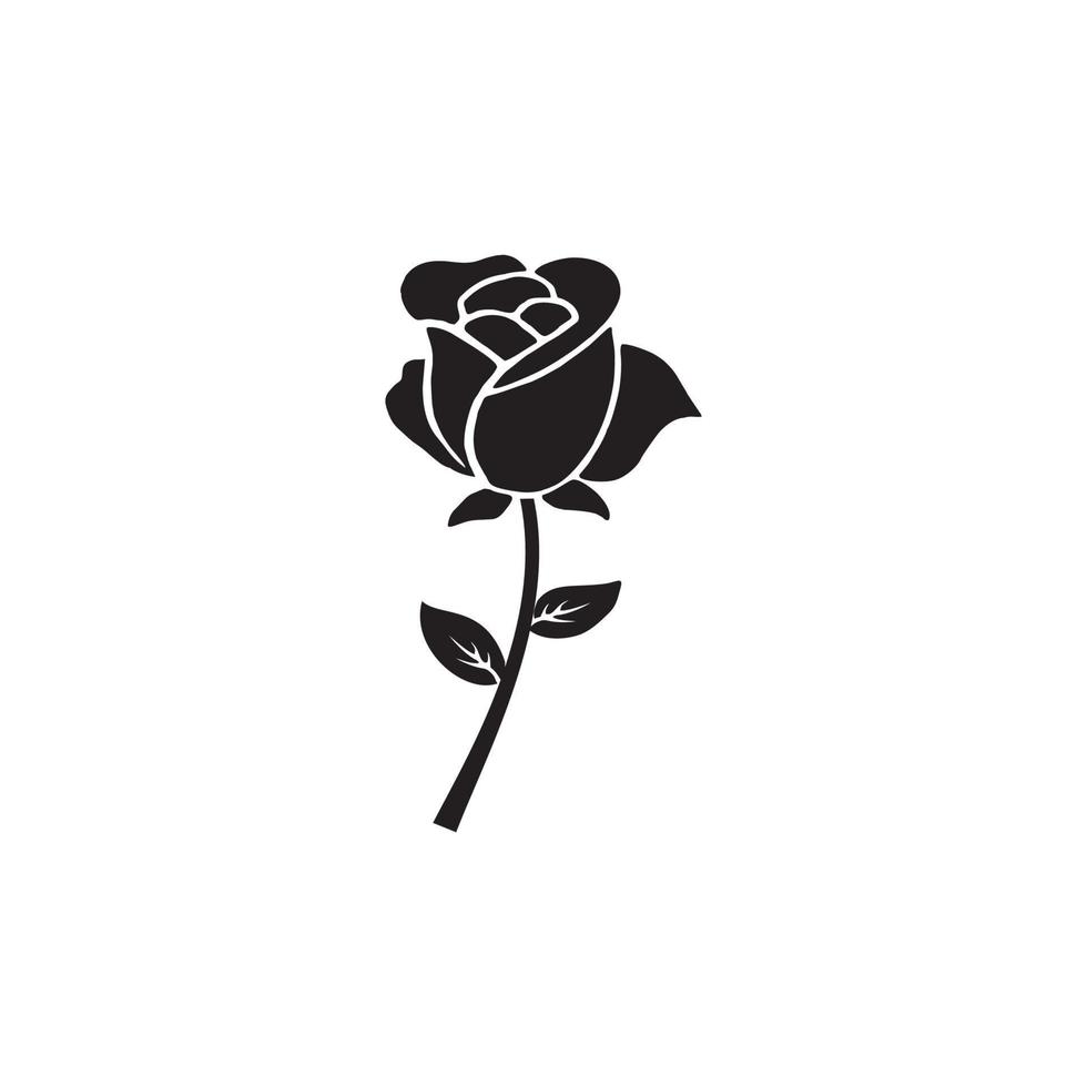 bloem pictogram, bloem roos vectorillustratie ontwerp. bloem pictogram eenvoudig teken vector