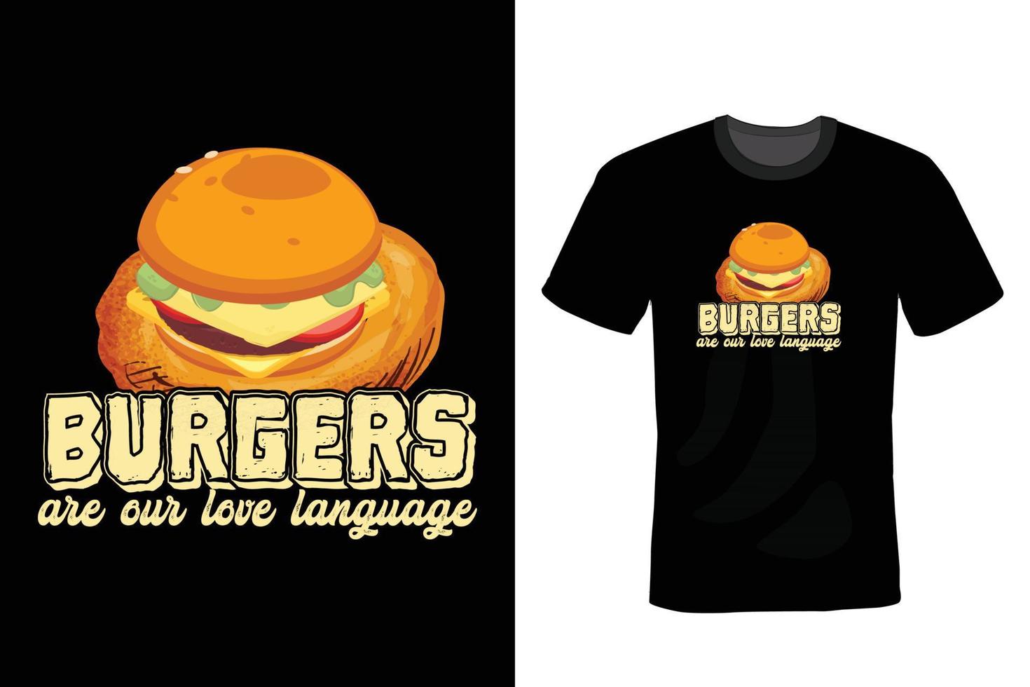 burger t-shirt ontwerp, vintage, typografie vector