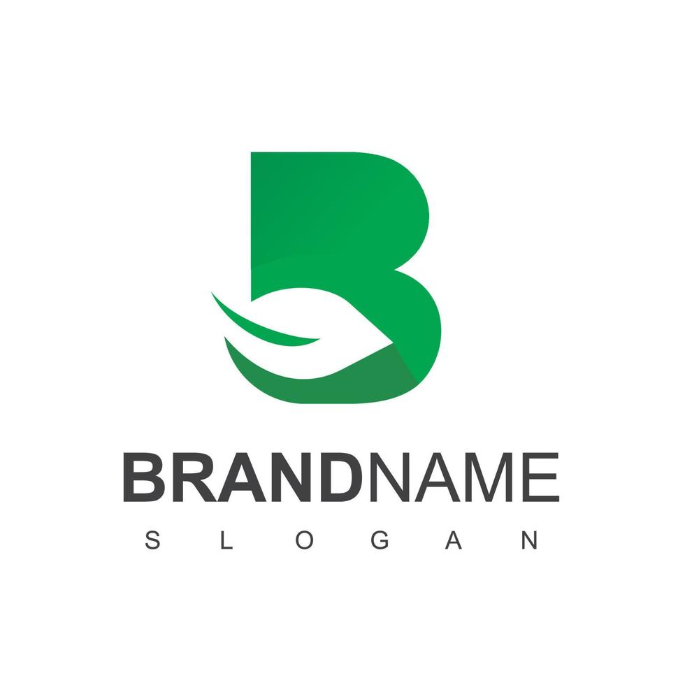 letter b blad, natuur logo vector