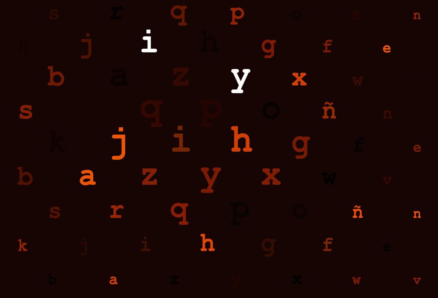 donker oranje vector sjabloon met geïsoleerde letters.